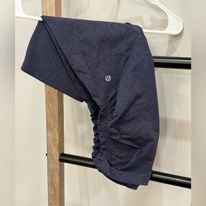 lululemon dark heathered blue cropped leggings 8